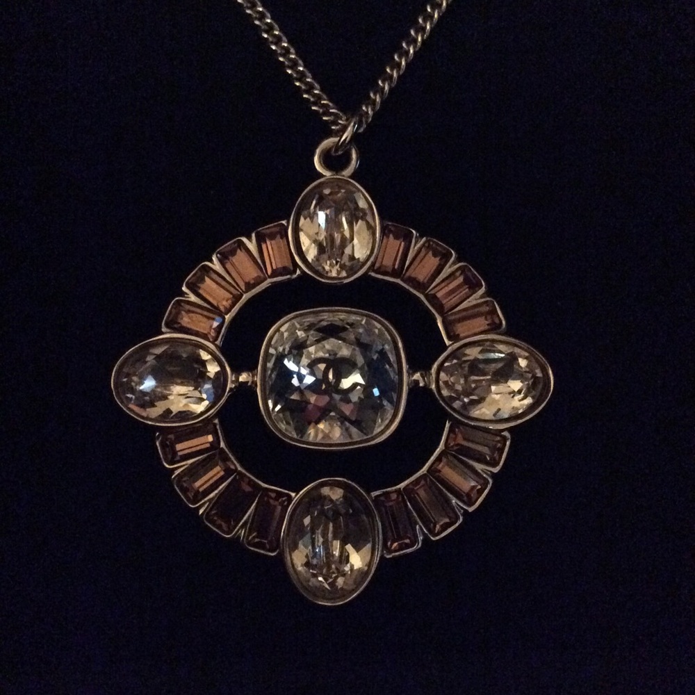 Authentic Chanel CC Swarovski Crystal Necklace New